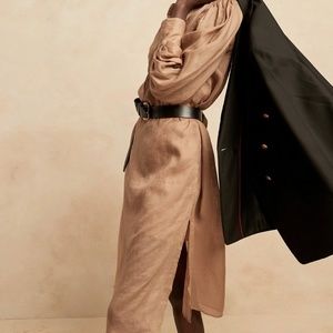 Banana Republic Ramie popover midi shirt dress